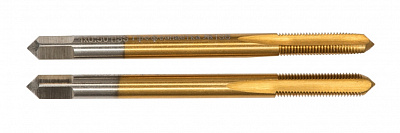 Комплект из двух метчиков двухпроходных din 371 HRC 63(Р6М5) HSS M2 TIN упак. пласт. бокс